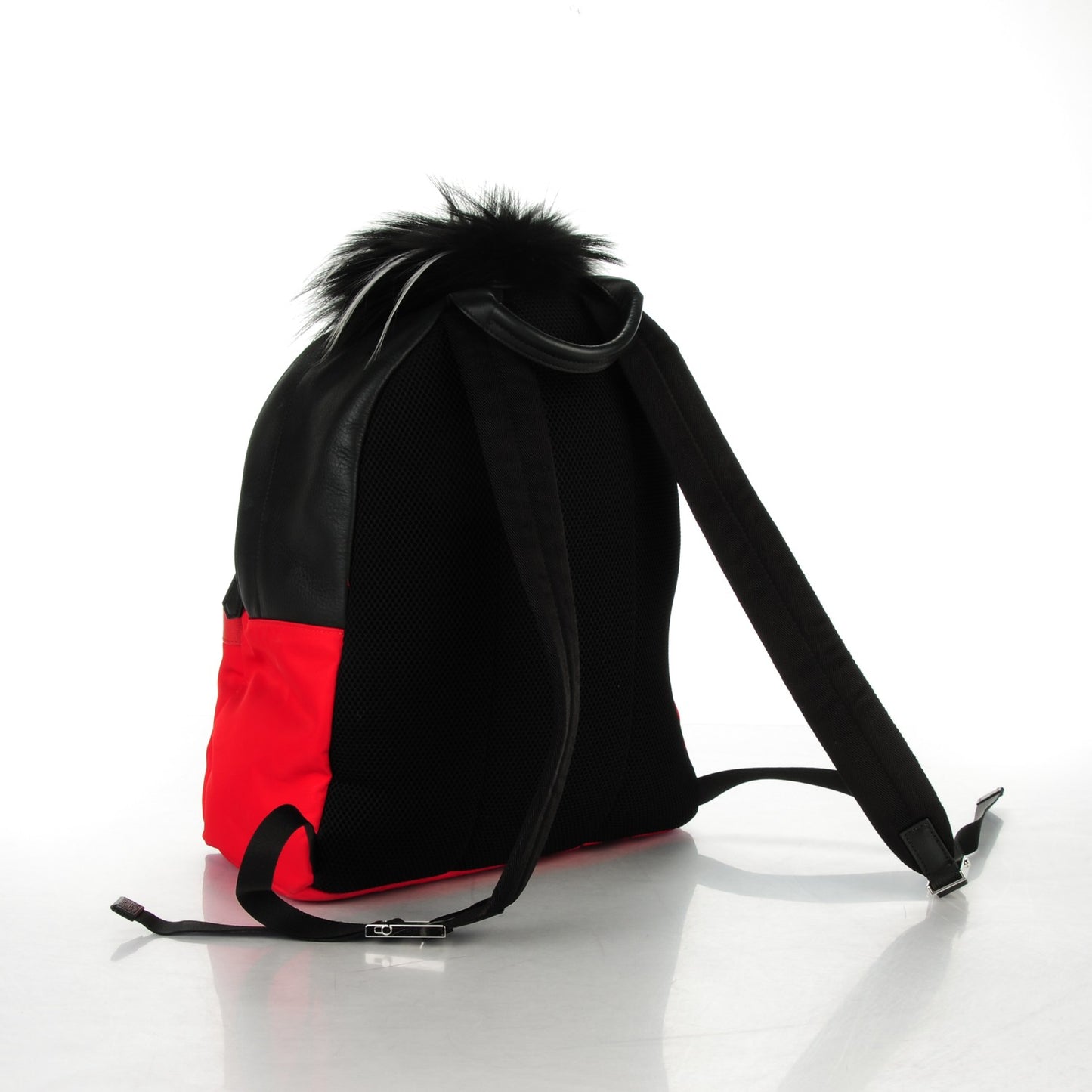 Nylon Vitello Elite Flamingo Fox Goat Fur Lightning Monster Eyes Backpack Rosso Black