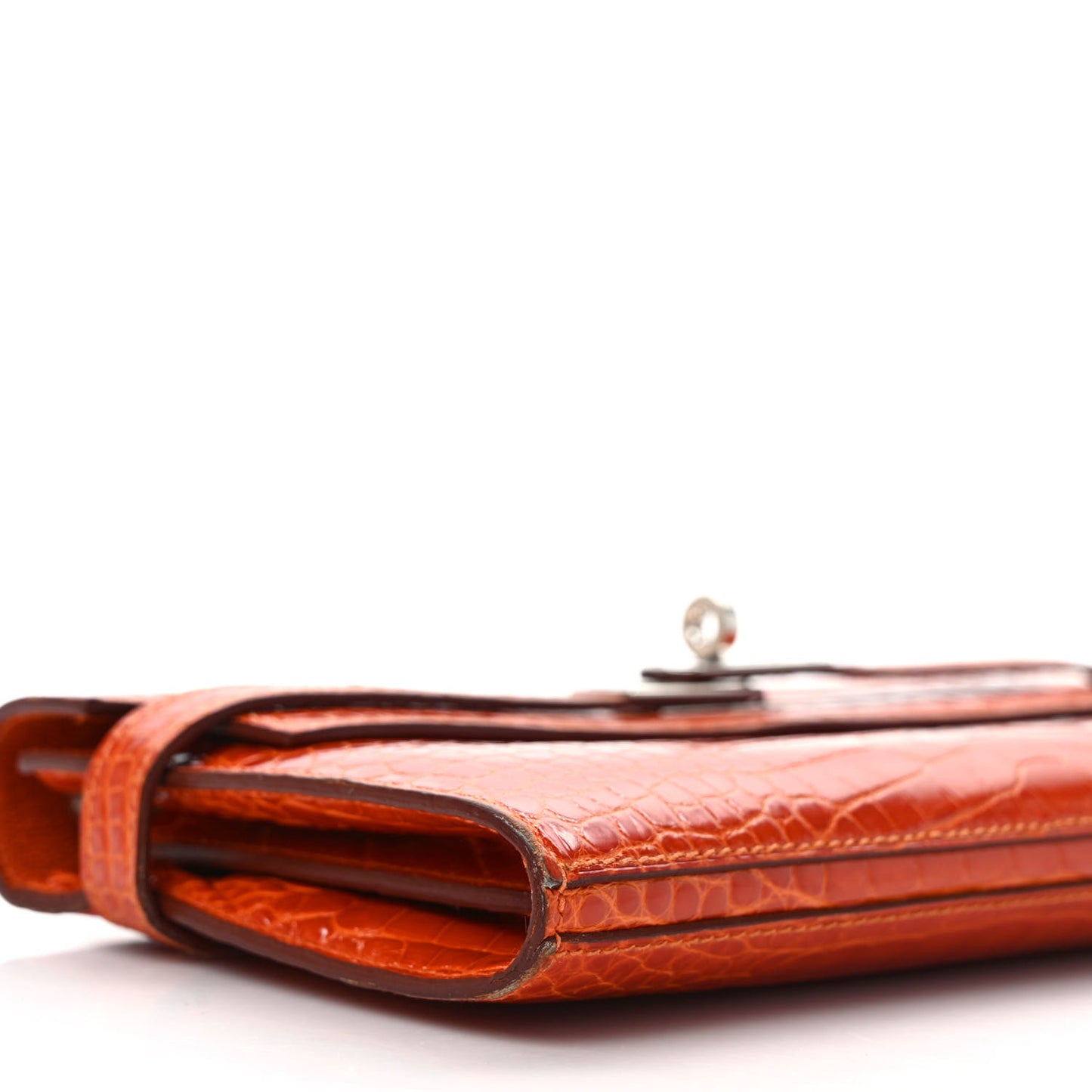 Matte Alligator Kelly Longue Wallet Orange