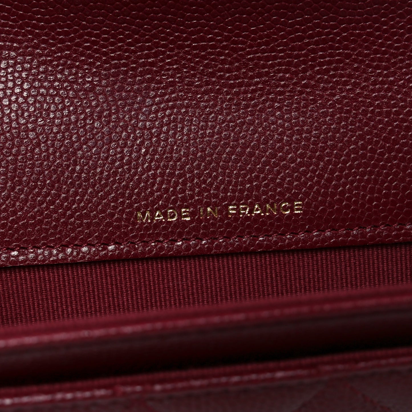 Caviar Quilted Flap Card Holder Wallet Burgundy