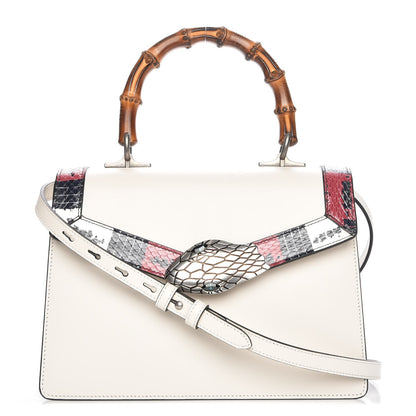 Gucci Calfskin Snakeskin Small Lilith Top Handle Bag White 1 of 8
