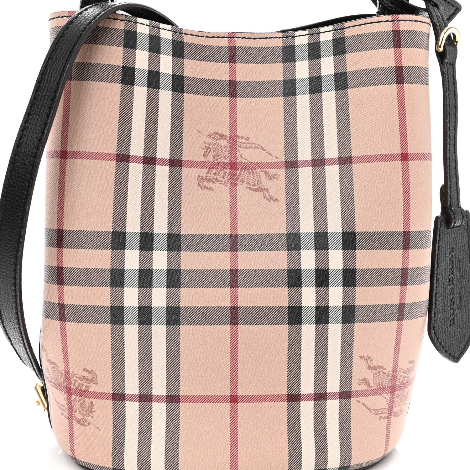 Burberry Haymarket Check Colours Small Lorne Bucket Crossbody Black 6 of 9
