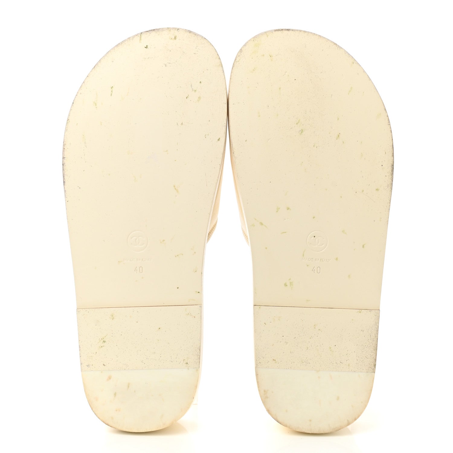 Chanel Lambskin Cha-Nel Mule Sandals 40 Ivory Multicolor 5 of 12