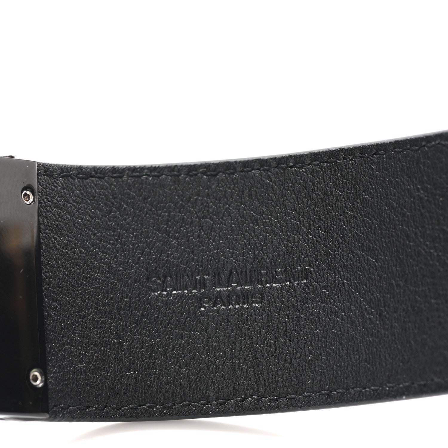 Saint Laurent Calfskin Monogram Bracelet Black 5 of 5