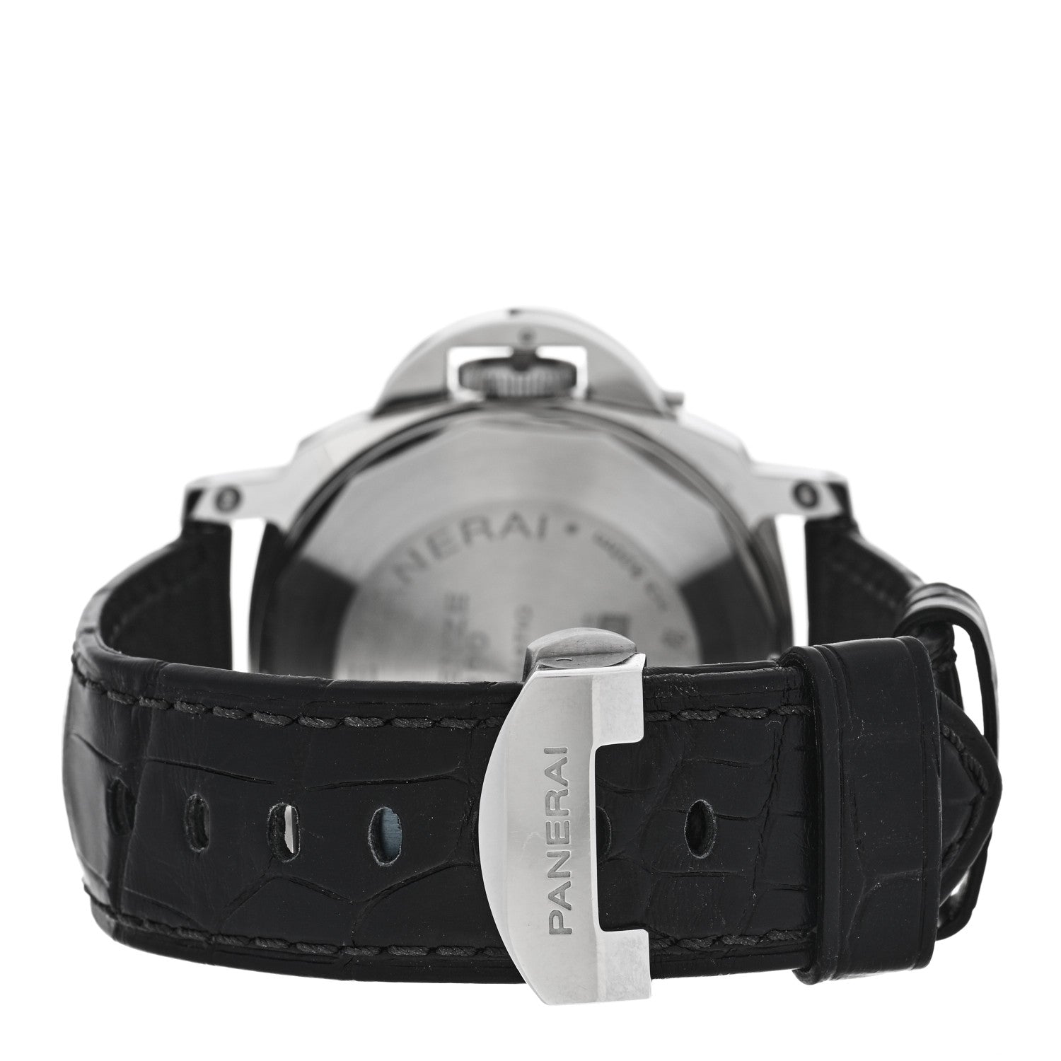 Panerai Stainless Steel Alligator 45mm Luminor Marina Automatic Watch Black PAM00104 3 of 4