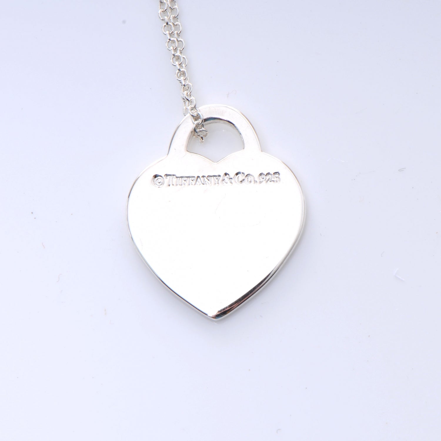 Tiffany Sterling Silver I Love You Heart Tag Pendant 5 of 6