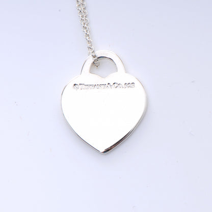 Tiffany Sterling Silver I Love You Heart Tag Pendant 5 of 6