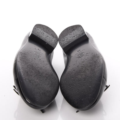 Chanel Lambskin Patent Cap Toe Ballerina Flats 38 Black 7 of 14