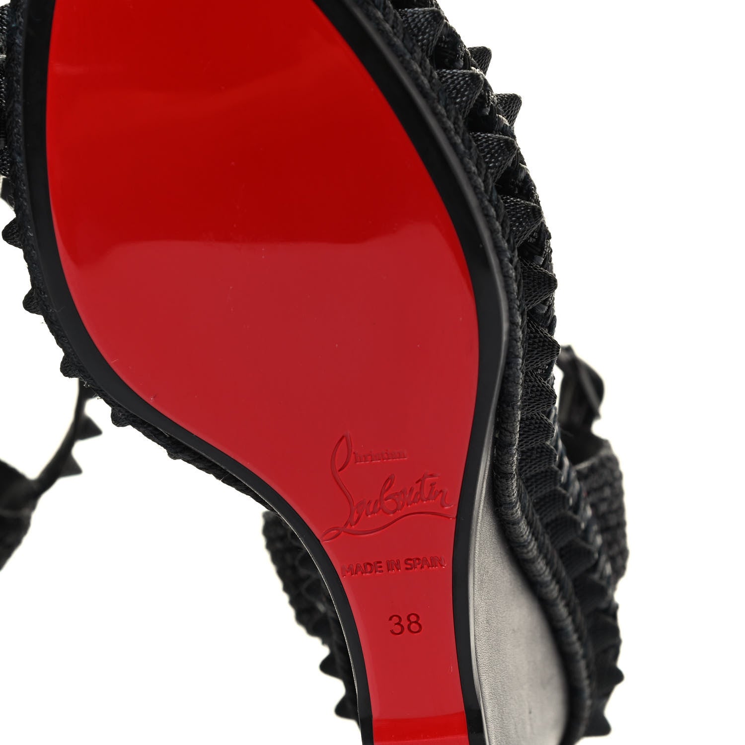 Christian Louboutin Calfskin Lata 110 Wedges 38 Black 5 of 6