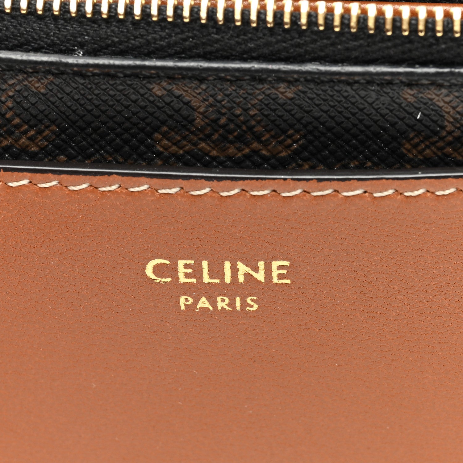 Celine Triomphe Canvas Zipped Card Holder Tan 6 of 6