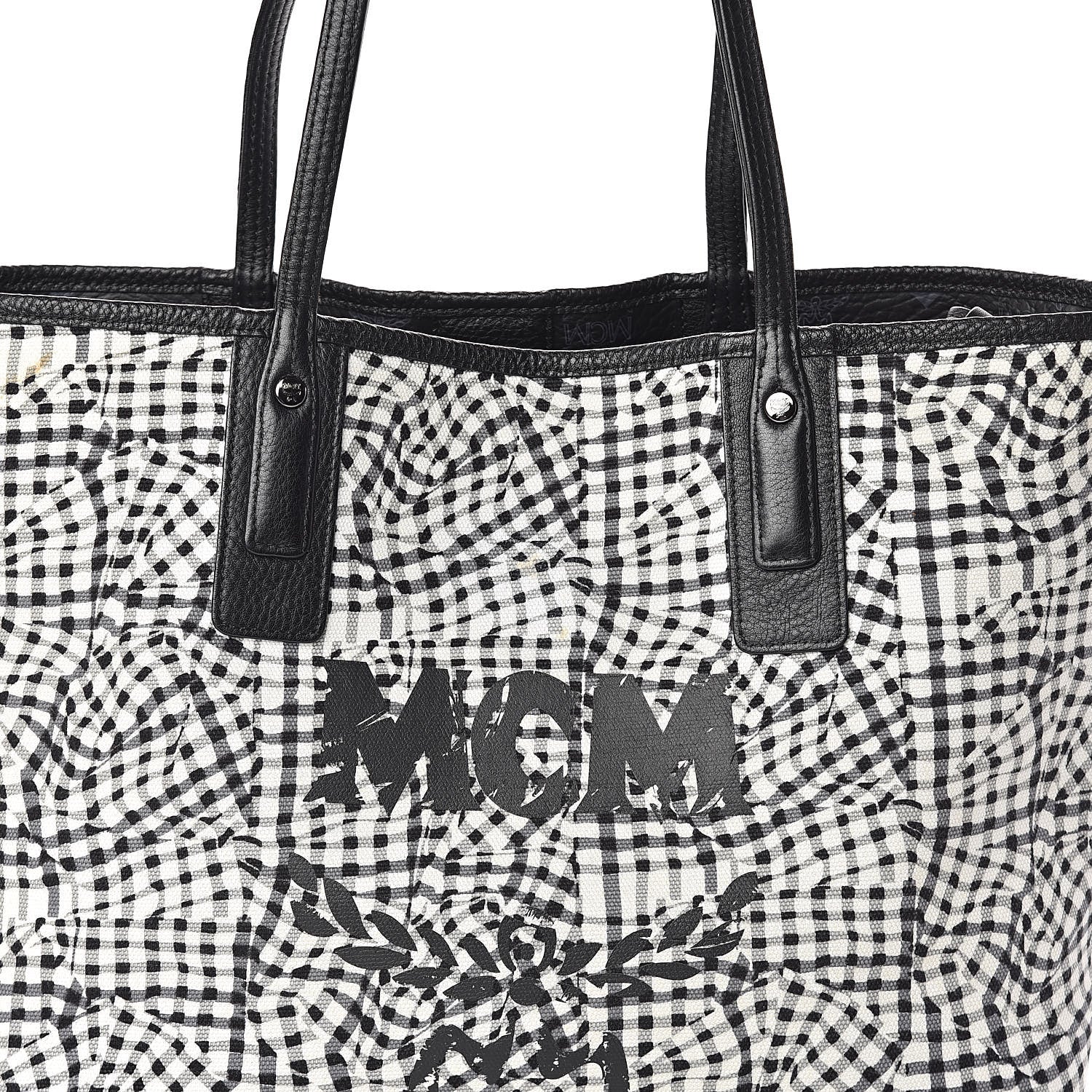 MCM Visetos Medium Liz Reversible Shopper Tote Black 11 of 15
