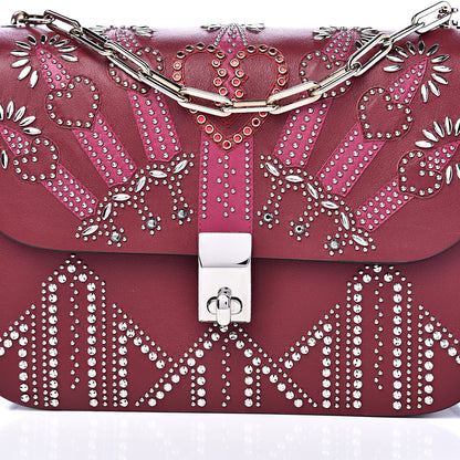 Valentino Garavani Vitello Loveblade Embellished Chain Flap Bag Rubino 10 of 10