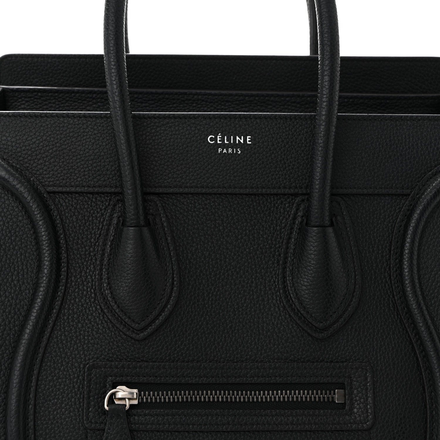 Celine Drummed Calfskin Micro Luggage Black 8 of 10