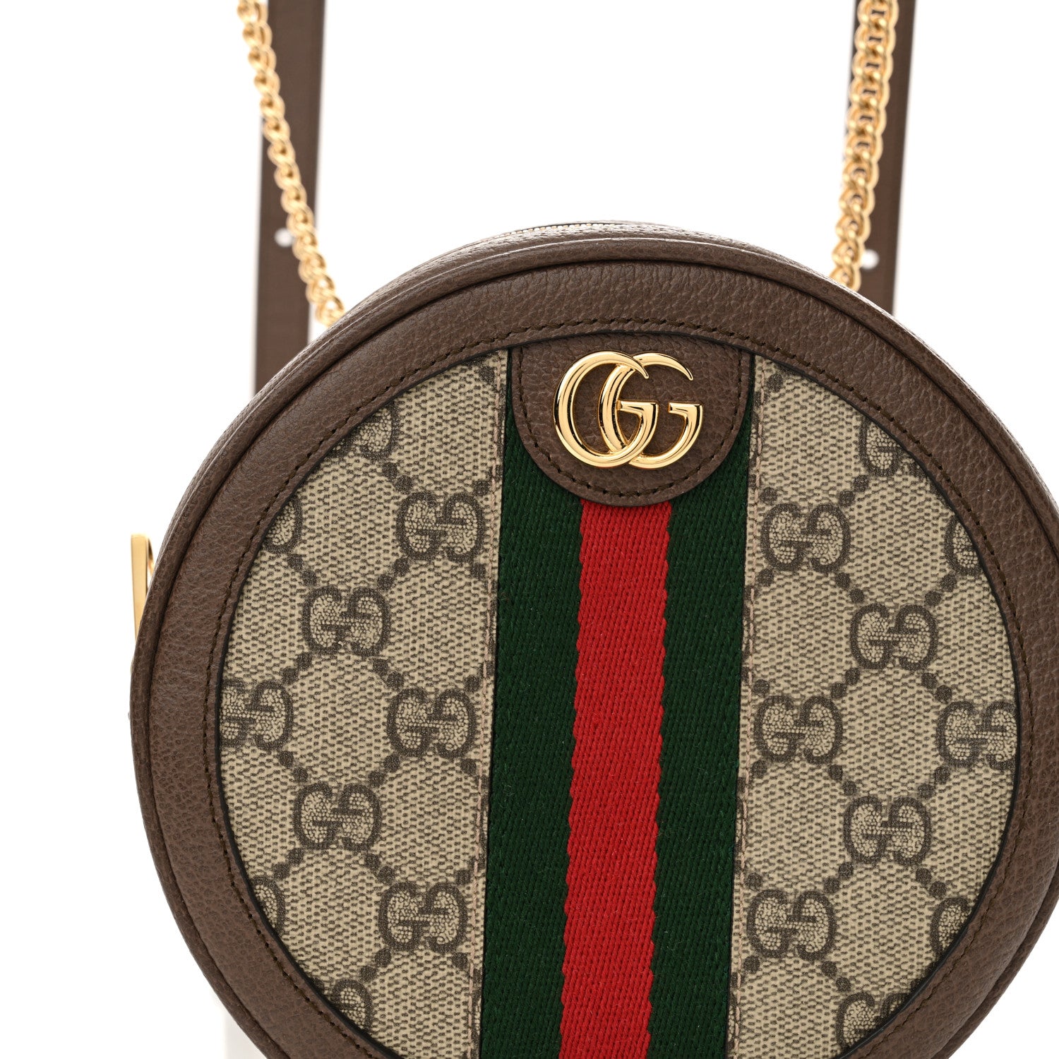 Gucci GG Supreme Monogram Web Mini Ophidia Round Backpack Brown 8 of 10
