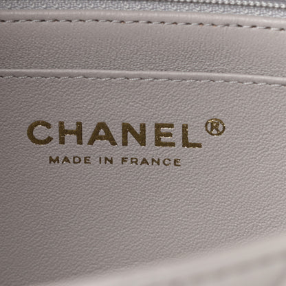 Chanel Lambskin Quilted Mini Top Handle Rectangular Flap Grey 6 of 12
