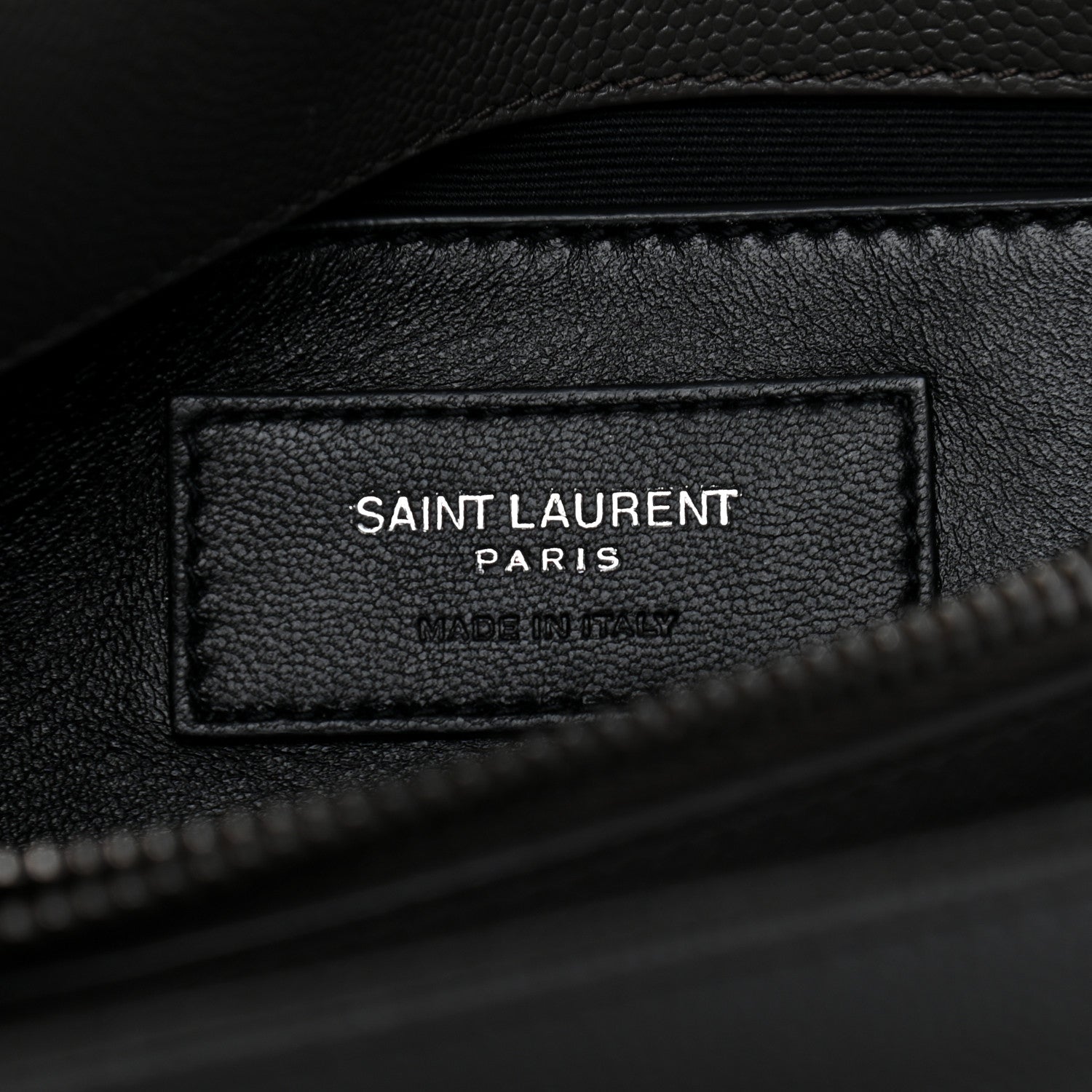 Saint Laurent Grain De Poudre Small West Hollywood Monogram Fold-Over Coal 7 of 10