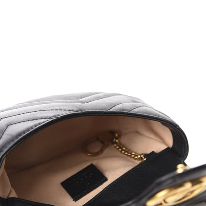Gucci Calfskin Matelasse Super Mini GG Marmont Shoulder Bag Black 5 of 11