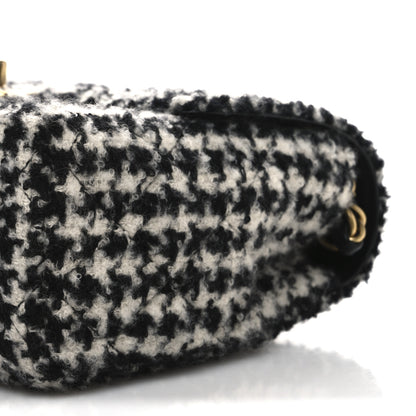 Chanel Tweed Houndstooth Quilted Mini Square Flap White Black 10 of 10