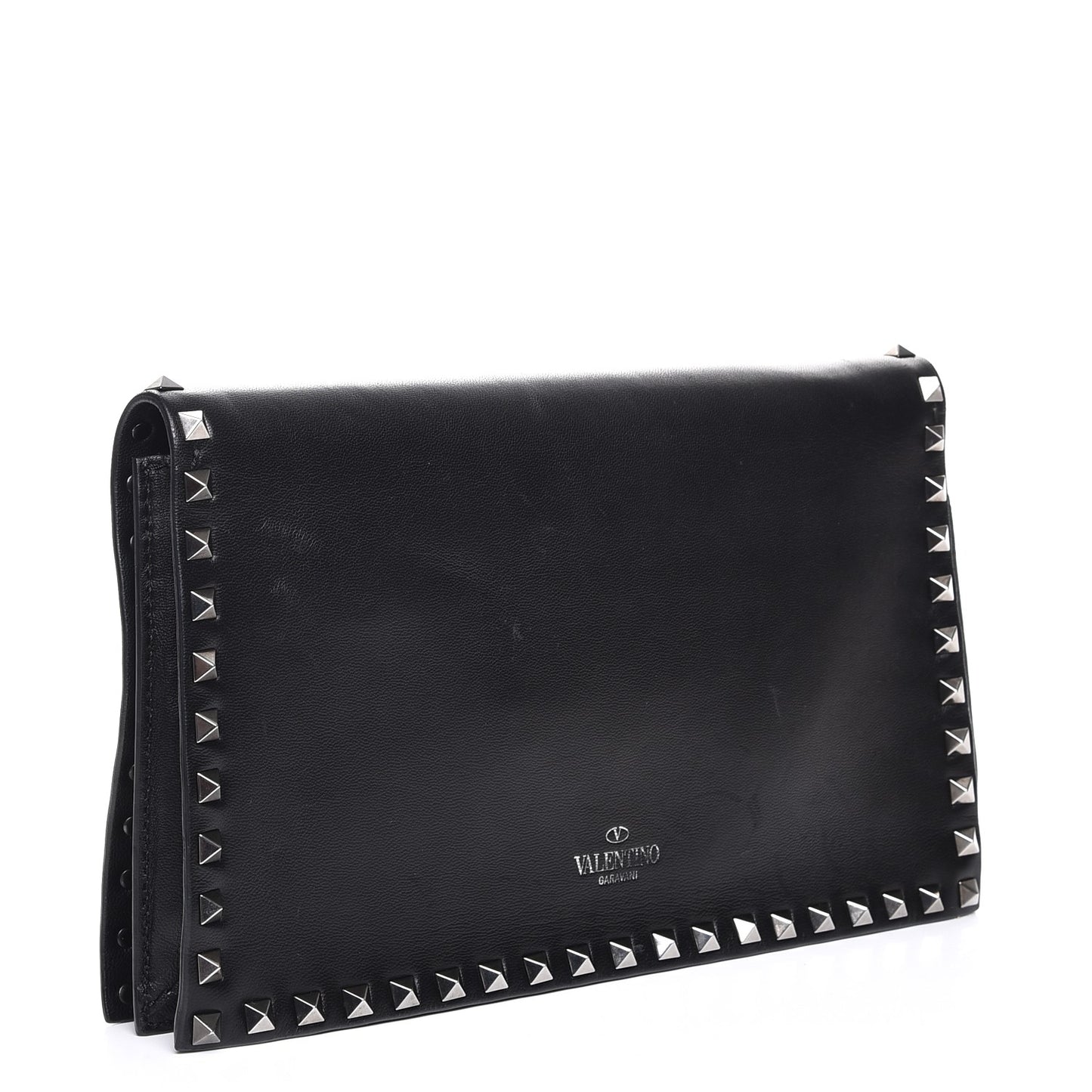 Nappa Rockstud Wristlet Clutch Black