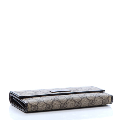 Gucci GG Plus Monogram Joy Continental Snap Oranizer Wallet Beige Ebony Dark Brown 4 of 13