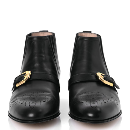 Gucci Waxed Calfskin Womens Ankle Boots 37.5 Black 3 of 13