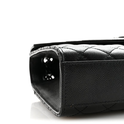 Saint Laurent Grain De Poudre Textured Mixed Matelasse Triquilt Medium Monogram Monochrome Satchel Black 8 of 10