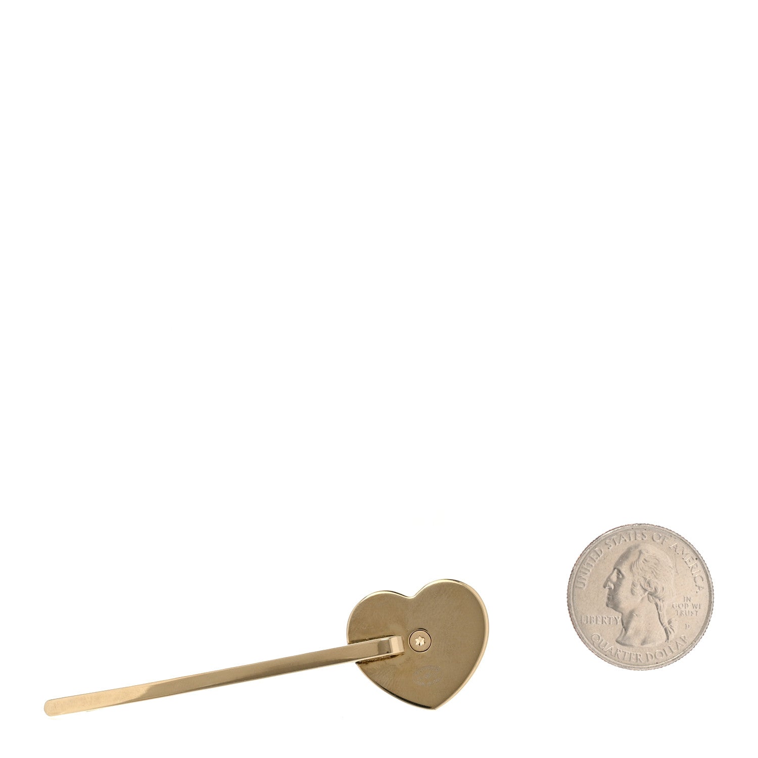 Chanel Resin Quilted Heart CC Hair Clip Pin Gold Black 2 of 4