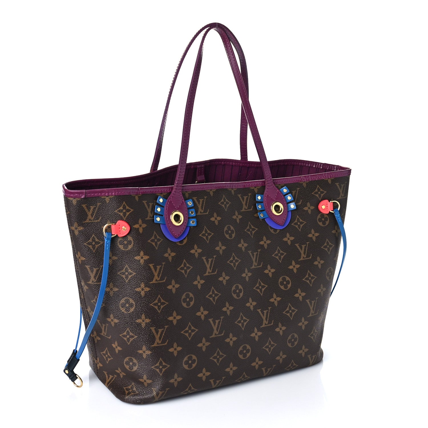 Louis Vuitton Monogram Totem Neverfull MM Magenta 4 of 12