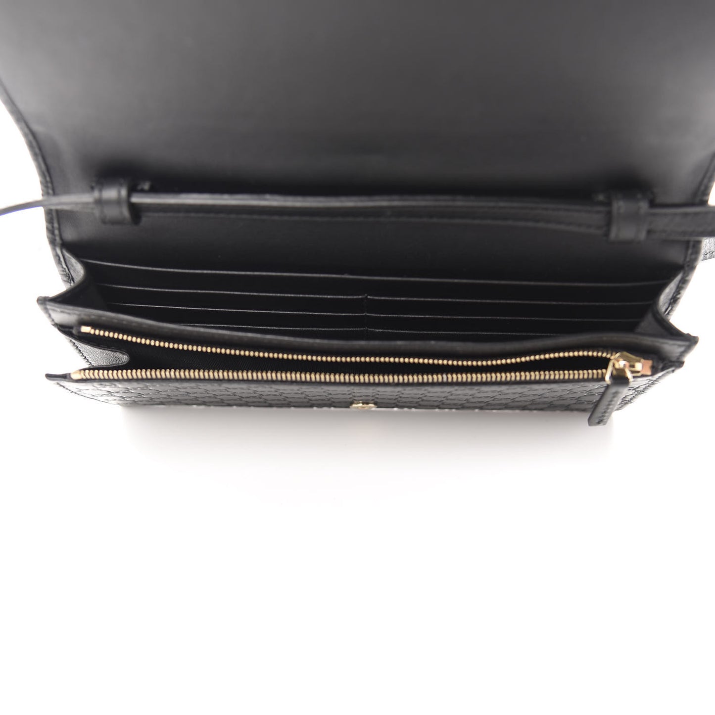 Microguccissima Crossbody Wallet Black