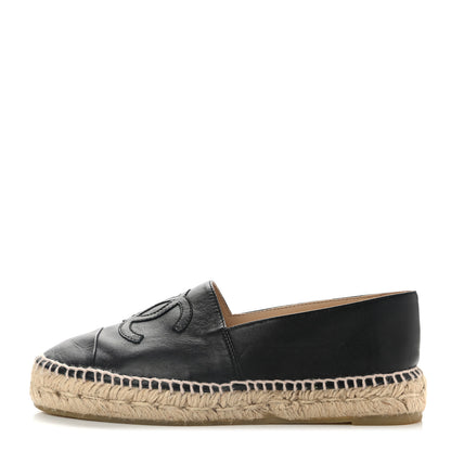 Chanel Lambskin CC Espadrilles 37 Black 1 of 11
