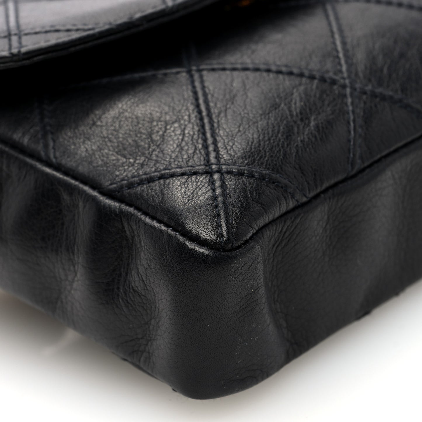 Calfskin Quilted Flap Waist Belt Bag 85 34 Black