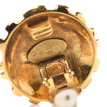 Chanel CC Button Clip On Earrings Gold 4 of 4