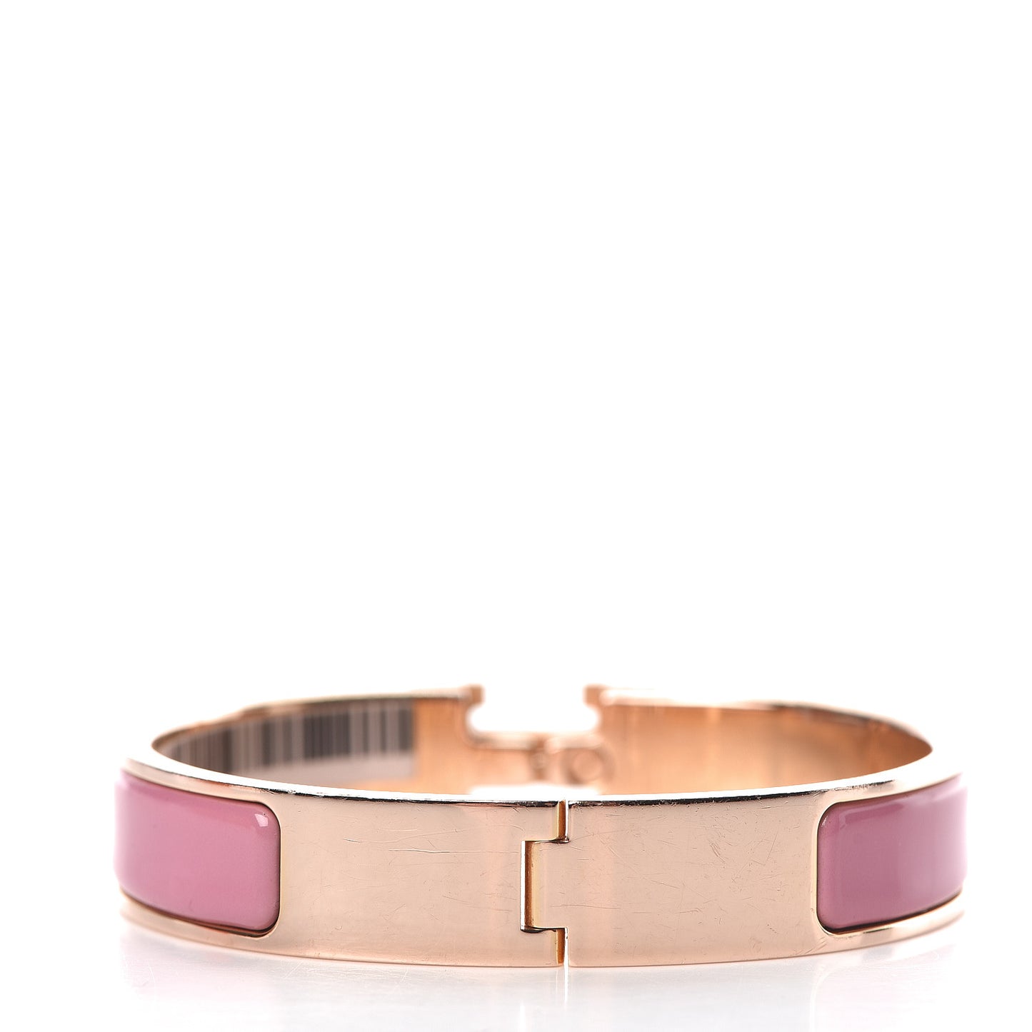Enamel Narrow Clic Clac H Bracelet PM Rose Flamingo