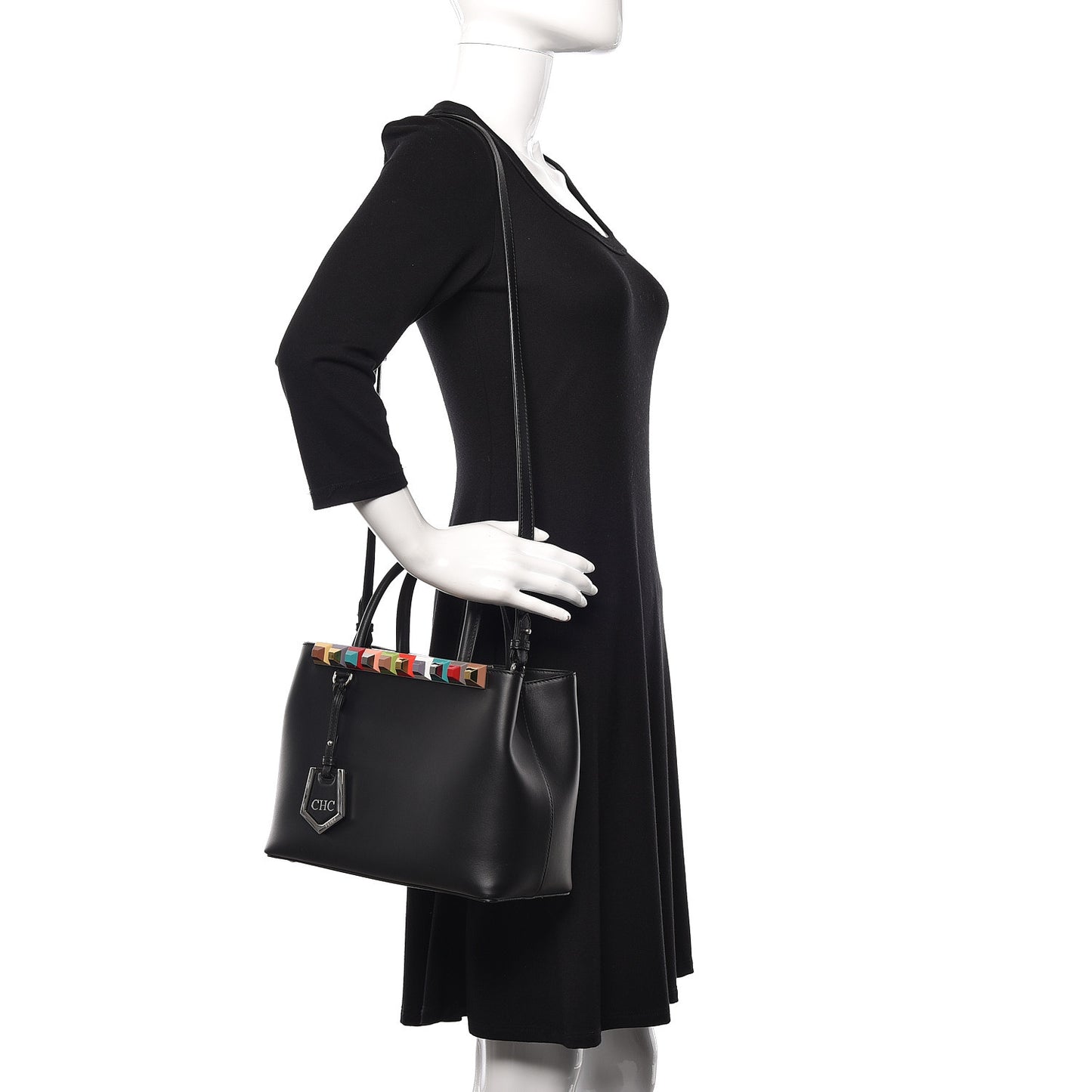 Vitello Baltico Dolce Studded Petite 2Jours Tote Black Multicolor