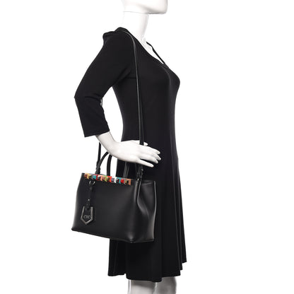 Fendi Vitello Baltico Dolce Studded Petite 2Jours Tote Black Multicolor 2 of 13
