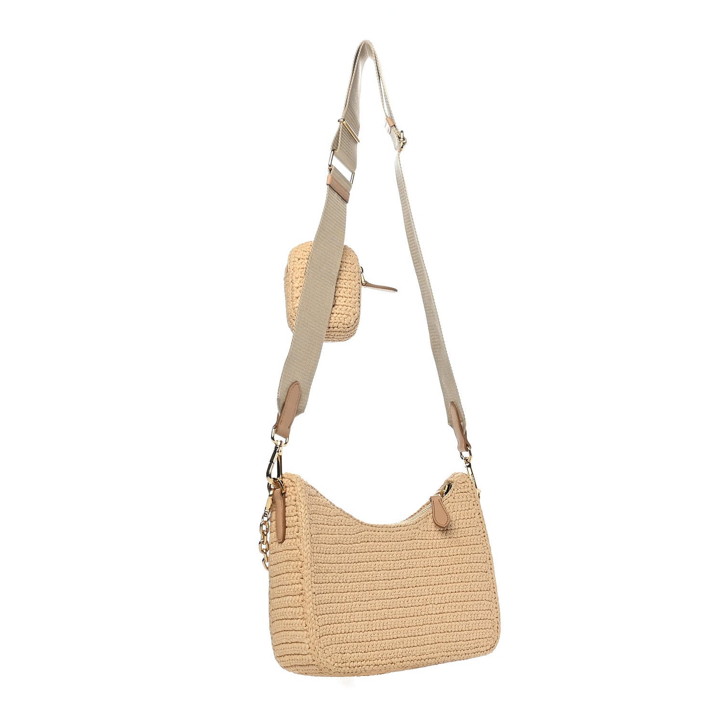 Yarn Raffia Effect Crochet Re-Edition 2005 Shoulder Bag Naturale