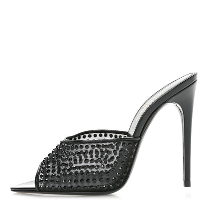 Saint Laurent Tulle Strass Gippy 110 Mule Sandals 36.5 Black 1 of 8