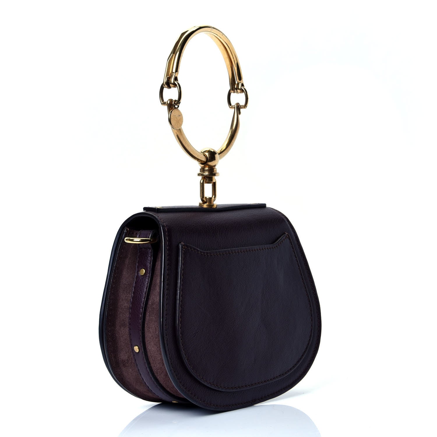 Chloe Calfskin Suede Small Nile Bracelet Bag Carbon Brown 3 of 5