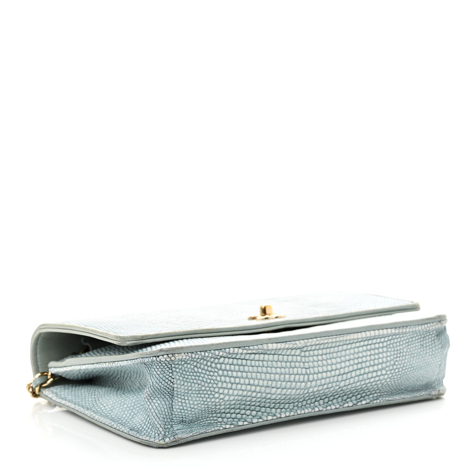 Chanel Lizard Wallet on Chain WOC Light Grey 4 of 19