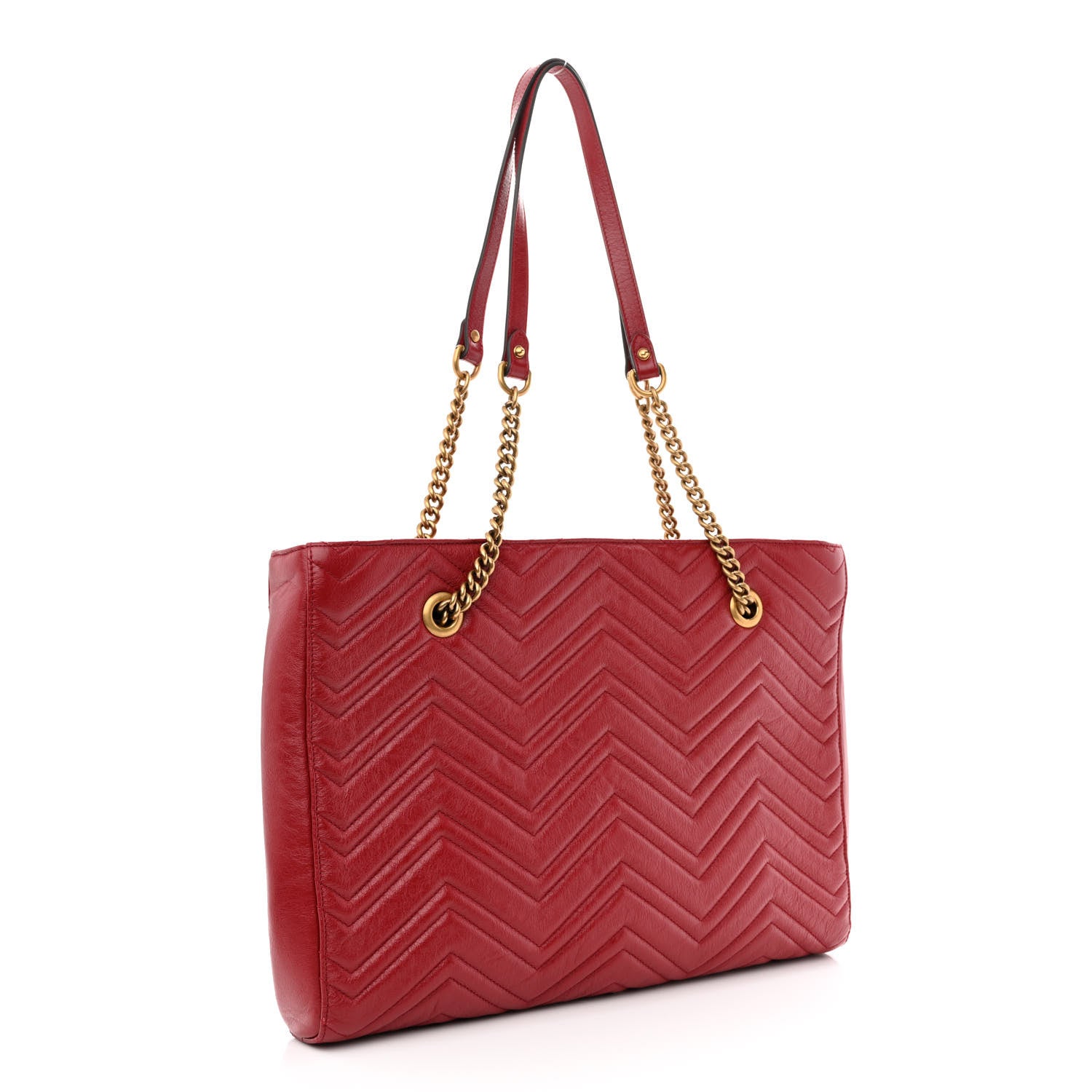 Gucci Azalea Calfskin Matelasse Medium GG Marmont Slim Tote Romantic Cerise 3 of 10