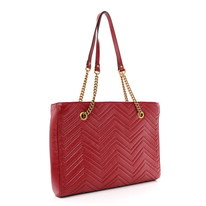 Gucci Azalea Calfskin Matelasse Medium GG Marmont Slim Tote Romantic Cerise 3 of 10