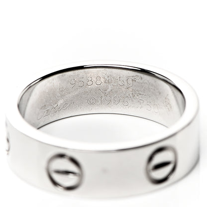 Cartier 18K White Gold 5.5mm LOVE Ring 50 5.25 3 of 3
