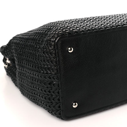 Chanel Calfskin Braided CC Tote Black 8 of 9