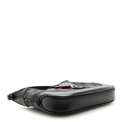 Gucci X BALENCIAGA BB Monogram Calfskin Web Mini Jackie 1961 Hobo Black 4 of 8