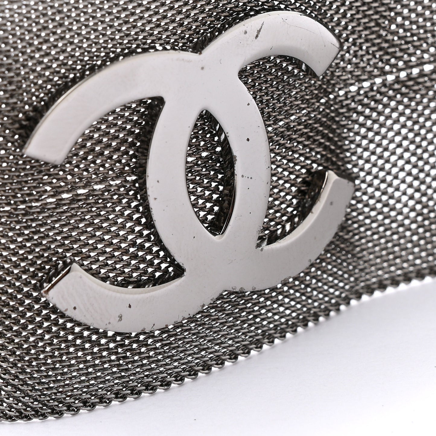Metal Mesh CC Bracelet Ruthenium