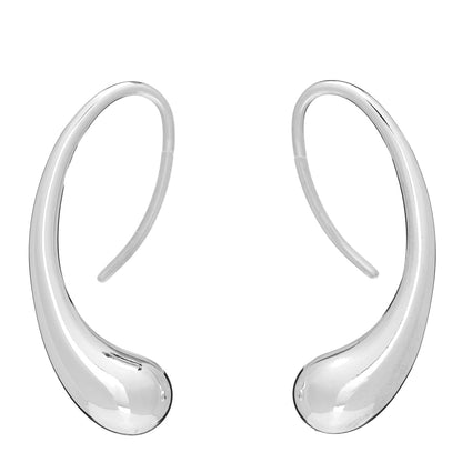 Tiffany Sterling Silver Elsa Peretti Teardrop Hoop Earrings 1 of 4