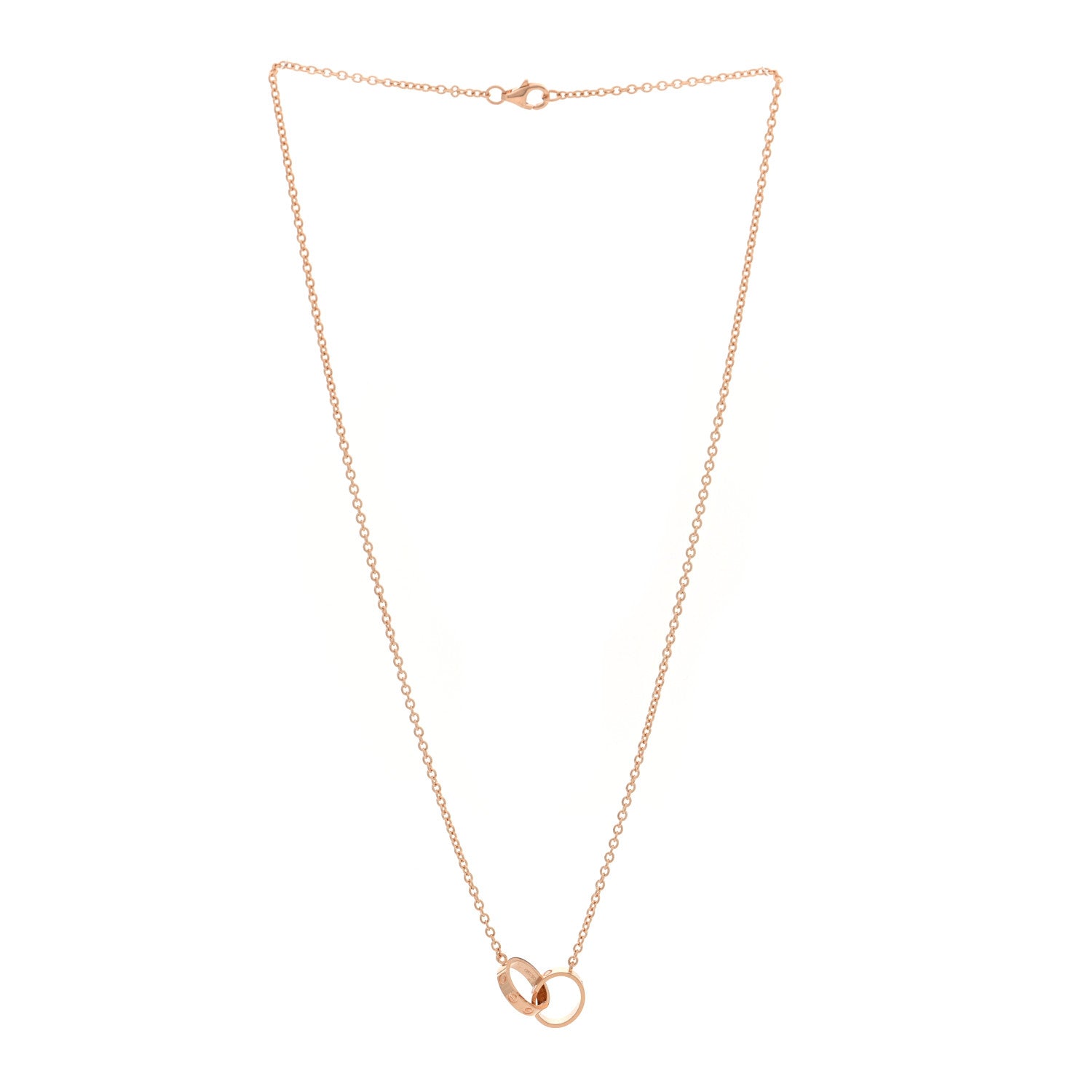 Cartier 18K Pink Gold Interlocking LOVE Necklace 3 of 5