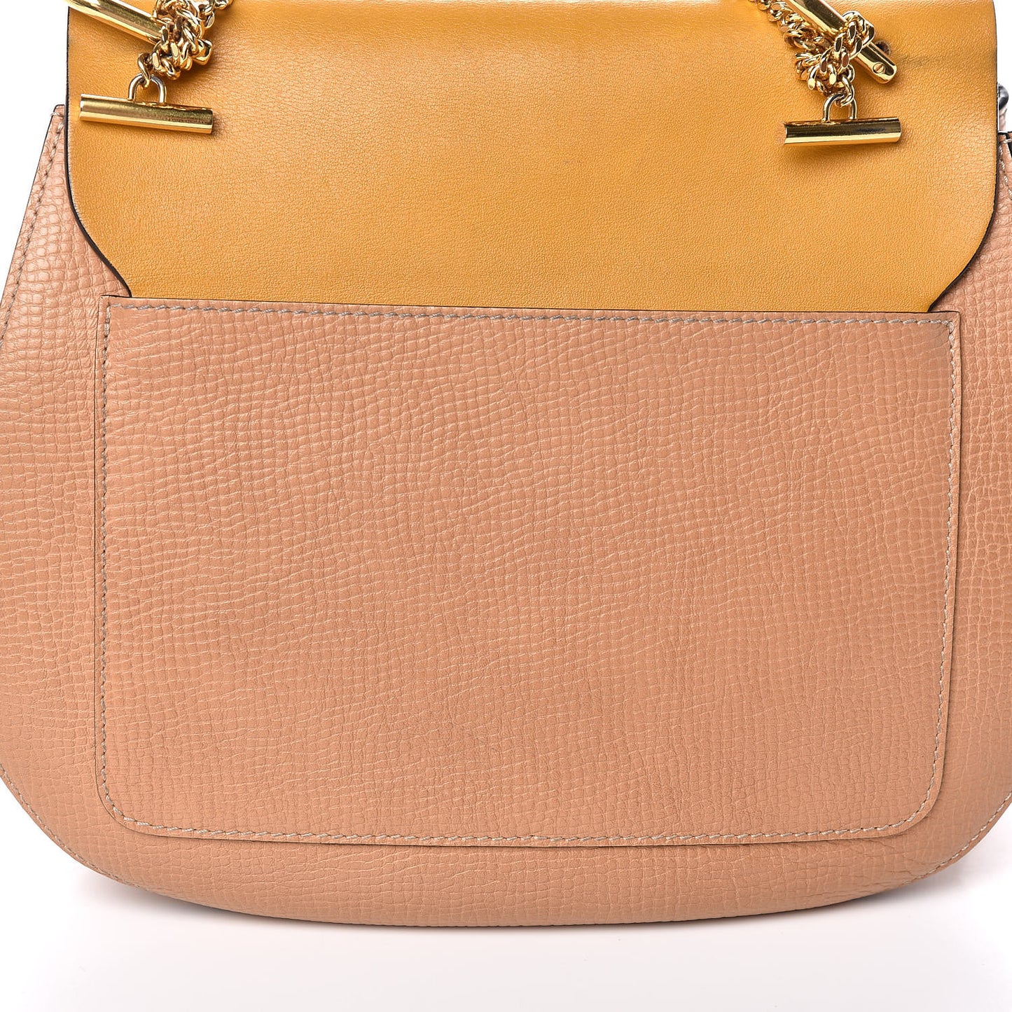 Grained Calfskin Lambskin Medium Bi-Color Drew Shoulder Bag Wet Sand Sunflower