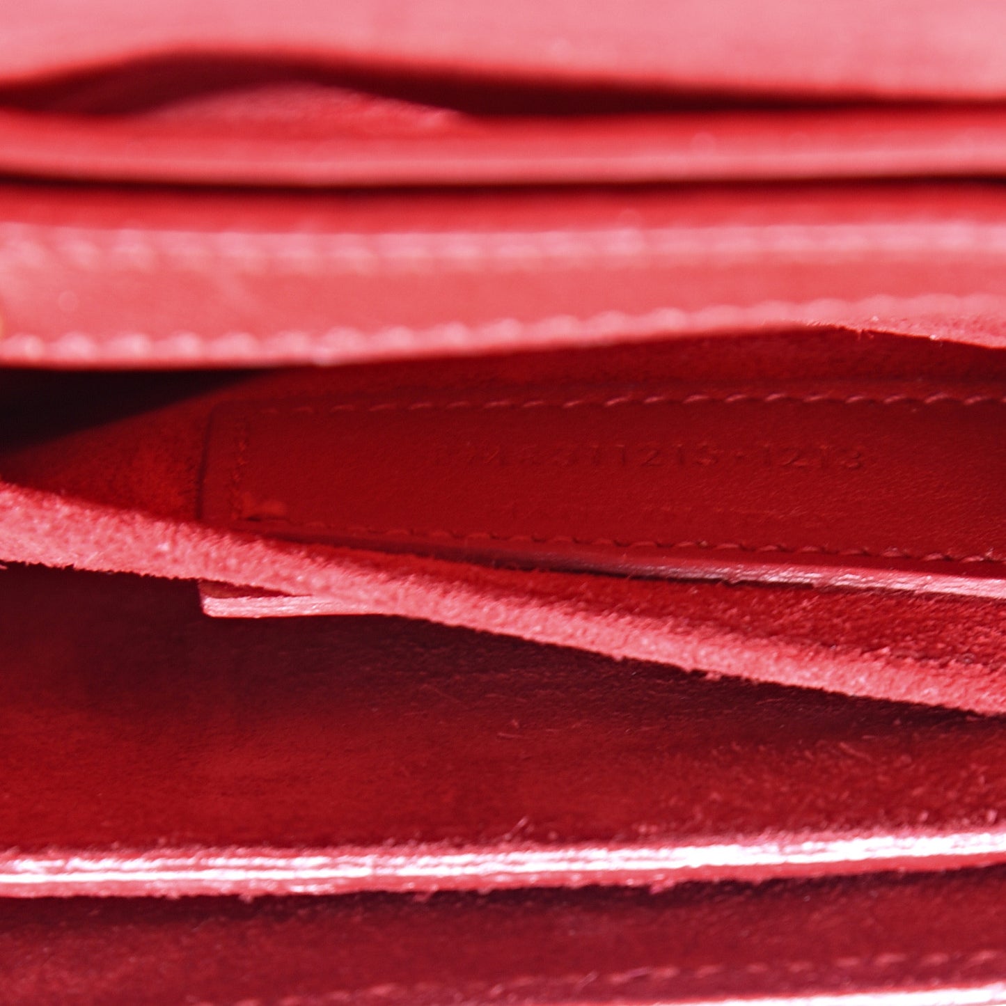 Calfskin Classic Y Ligne Chain Wallet Red