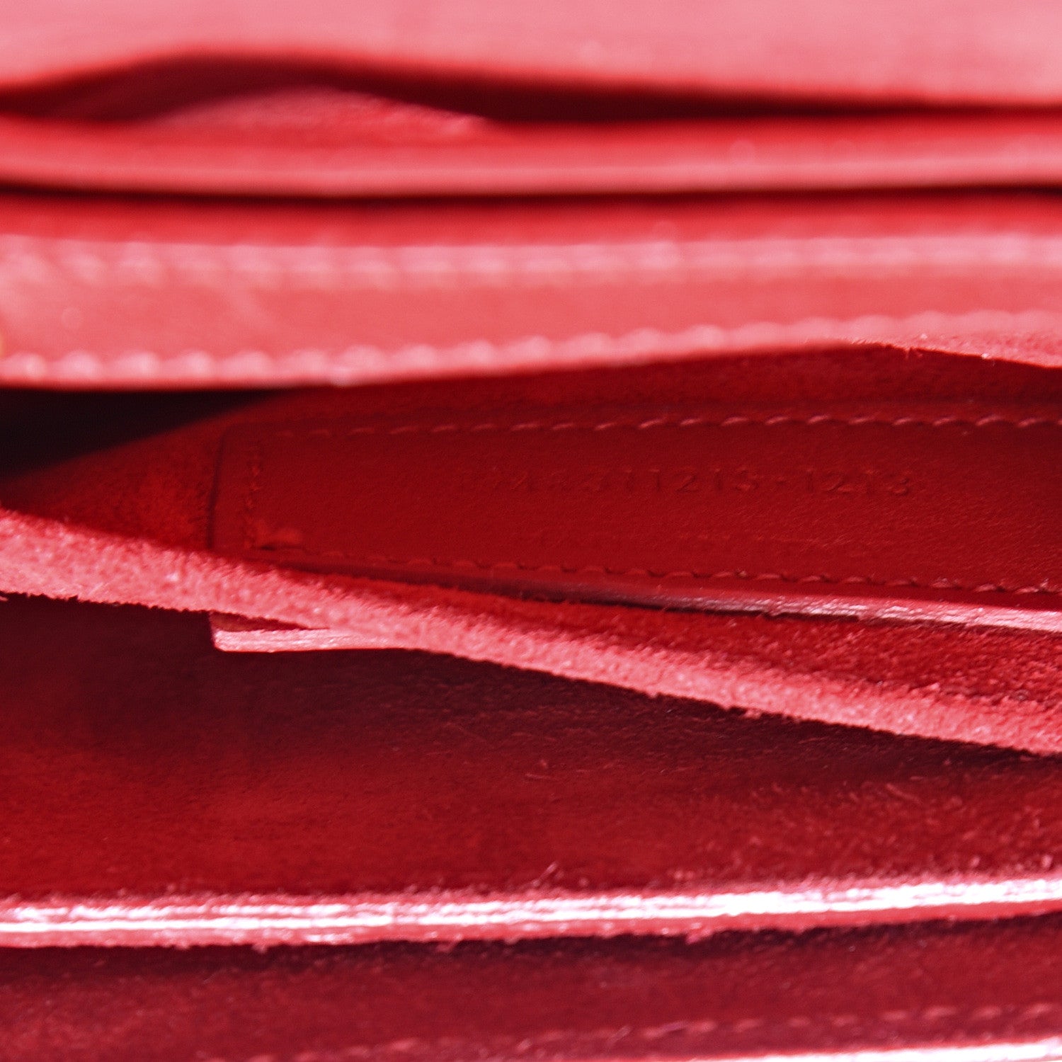 Saint Laurent Calfskin Classic Y Ligne Chain Wallet Red 7 of 16