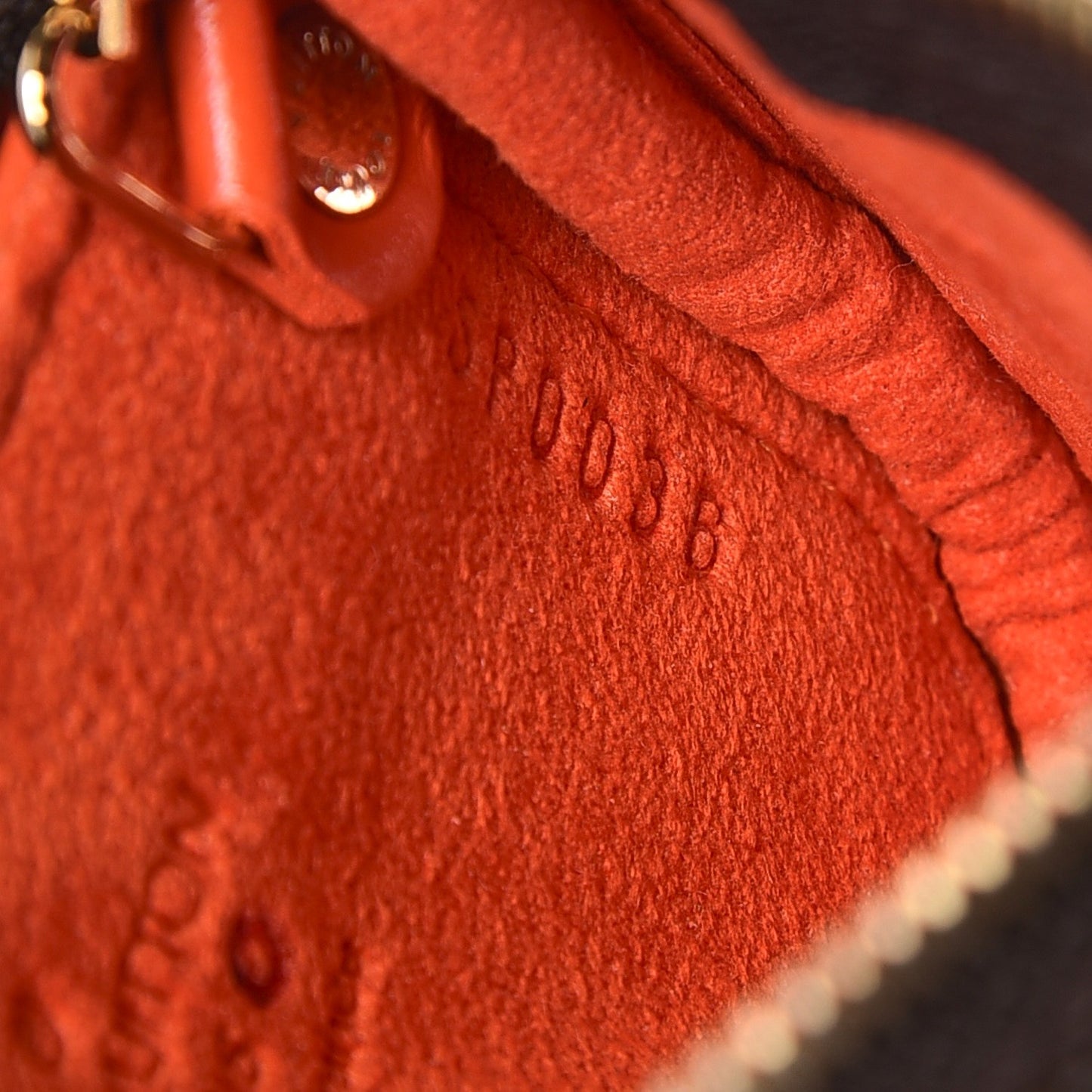 Monogram Perforated Key Pouch Orange